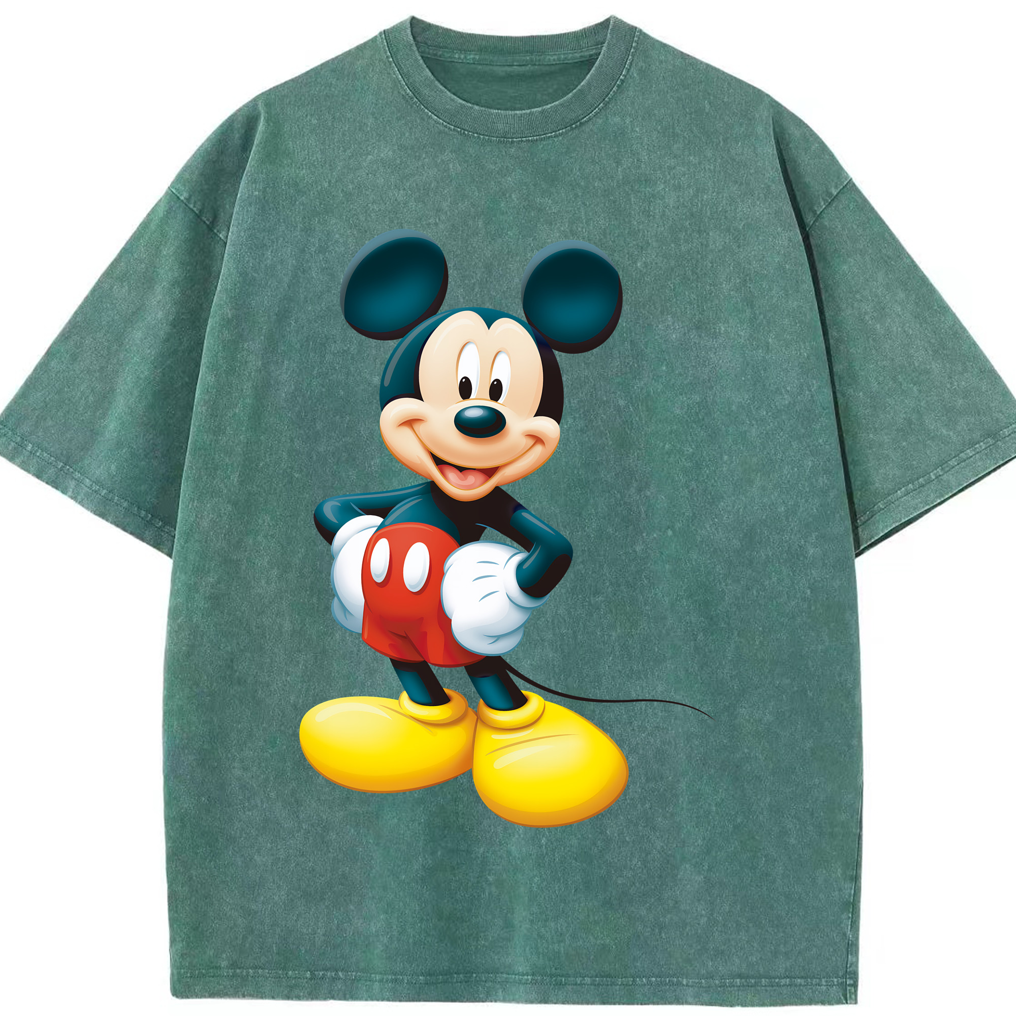 （画像用） ミッキーマウス Mickey Mouse 綿100% ヴィンテージ風 半袖Tシャツ（フロントプリント）